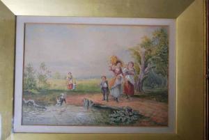 MOLE John Henry 1814-1886,Figures with a Dog walking by a Pond,Silverwoods GB 2019-08-21