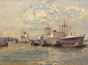 MOLENAAR Joop 1914-1990,Rotterdam Harbour,5th Avenue Auctioneers ZA 2016-04-03