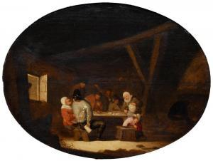 MOLENAER Bartholomeus,A barn interior with peasants drinking, smoking an,Venduehuis 2023-11-15