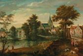 MOLENAER Cornelis,A river landscape with two patriarchs near a town,1572,Palais Dorotheum 2019-10-22