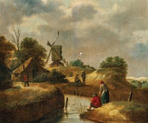 Molenaer Klaes Nicolaes 1630-1676,River landscape with a windmill,Palais Dorotheum AT 2023-12-15