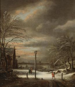 Molenaer Klaes Nicolaes 1630-1676,Verschneite Winterlandschaft mit Gasthaus,Schloss DE 2013-05-04