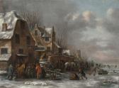 Molenaer Klaes Nicolaes 1630-1676,Winterlandschaft mit Eisläufern vor einer Stadt,Schuler 2021-03-26