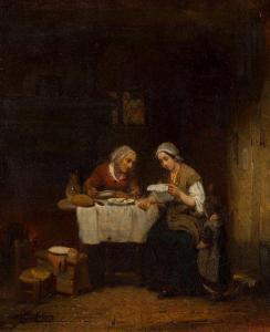 MOLIJN Petrus Marius,Two woman at the supper table, one reading a lette,Rosebery's 2022-07-19