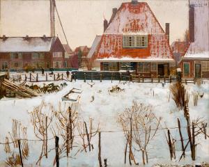 MOLIN Willem 1895-1959,Huizen in de Sneeuw,1937,Venduehuis NL 2017-05-16