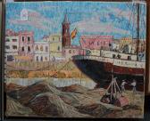 MOLLEJA AGUILAR Diego,View of a Harbour,Tooveys Auction GB 2009-10-06