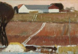 MOLLER Aksel 1909-1994,Landscape with farm,1959,Bruun Rasmussen DK 2020-10-06