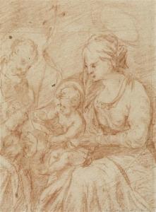 MOLLER ANTON 1592-1632,The Holy Family with female intercessor,Galerie Koller CH 2010-03-22