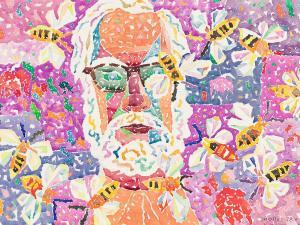 MOLLER Hans 1905-2000,Self Portrait with Bees,1978,Swann Galleries US 2023-09-21