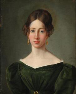 MOLLER I.F 1797-1871,Portrait of Caroline Christiane Sophie Frederikke ,Bruun Rasmussen 2017-05-01