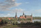 MOLLER I.F,View of Frederiksborg castle seen from Jægerbakken,1854,Bruun Rasmussen 2020-09-15