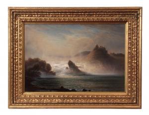 MOLLER J.H 1822-1884,Coastal scene with castle,1869,Keys GB 2019-07-24