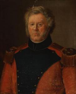 MOLLER Johan Frederik,Portrait of a Danish general in uniform,1844,Bruun Rasmussen 2021-05-31
