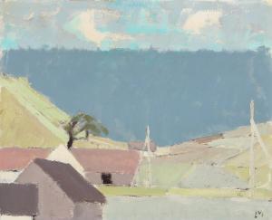 MOLLER Leon 1919,Landscape with houses,Bruun Rasmussen DK 2024-01-09