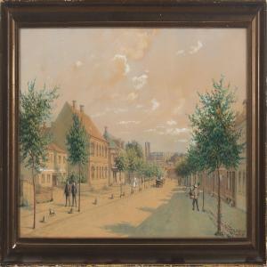 MOLLER Peter Nikolaj 1838-1910,Cityscape from Kolding,Bruun Rasmussen DK 2016-09-05