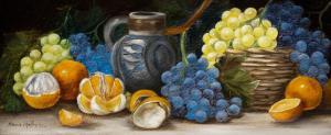 MOLLEY ANNIE 1800-1800,STILL LIFE OF A JUG AND A BASKET WITH ORANGES AND ,Addisons GB 2014-03-08