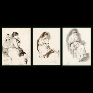 MOLLICA Achille 1832-1885,Figure femminili sedute,1878-79,Il Ponte Casa D'aste Srl IT 2020-06-09