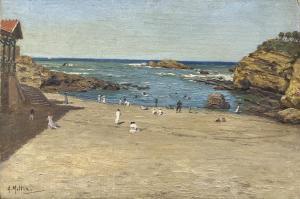 MOLLICA Achille 1832-1885,Mattinata in spiaggia,Errico casa d'aste IT 2022-11-26