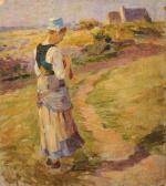 MOLLIET Clémence 1850-1938,Jeune femme bretonne vue de dos,Aguttes FR 2011-05-21
