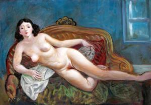 MOLNAR C. Pal 1894-1981,Lying nude,Nagyhazi galeria HU 2023-12-12
