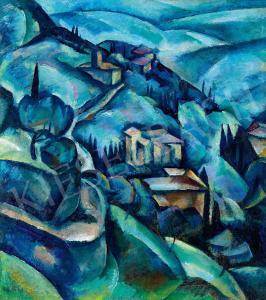 MOLNAR Farkas 1897-1945,Cubistic Landscape,1921,Kieselbach HU 2018-10-07
