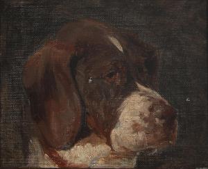 MOLS Niels Pedersen 1859-1921,A dog's portrait,Bruun Rasmussen DK 2023-10-23