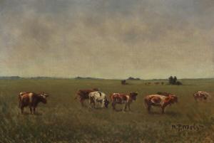 MOLS Niels Pedersen 1859-1921,Grazing cows on the field,Bruun Rasmussen DK 2023-10-23