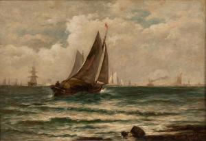 MOLS Robert 1848-1903,Vessel Heading Out into a Busy Harbor,Skinner US 2022-06-30