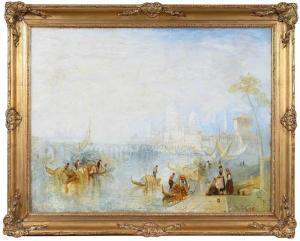 MOLTINO Francis 1818-1874,Venetian Canal with Gondoliers,Brunk Auctions US 2021-09-09