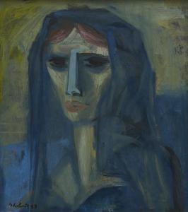 MOLVIG John 1923-1970,Woman in Blue,1957,Shapiro AU 2023-05-23