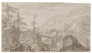 MOLYN Pieter 1595-1661,Mountain landscape with a bridge,Sotheby's GB 2024-01-31