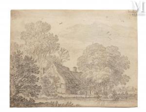 MOLYN Pieter,Vue animée d\’une ferme dans un paysage boisé,1655,Millon & Associés 2023-11-23