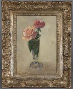 MOLYNEUX Edward Frank 1896-1930,Deux roses dans un verre,1951,De Maigret FR 2019-07-02