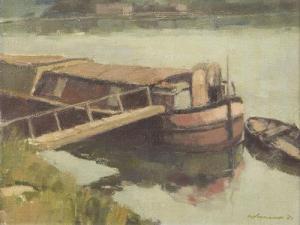 MOLYNEUX Edward 1891-1974,Irish Barge on the Seine,Adams IE 2012-05-30