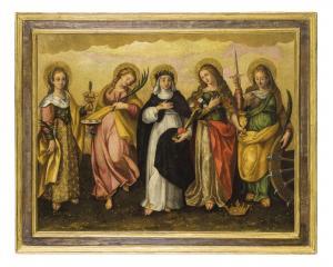 MOMBELLO Luca 1520-1588,Cinque sante,Wannenes Art Auctions IT 2020-09-24