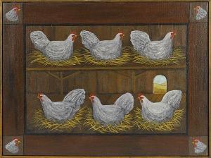 MOMENT Barbara 1928,6 Hens Nesting,Pook & Pook US 2014-09-10