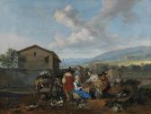 MOMMERS Hendrick 1623-1693,A market scene with figures in a landscape,Bonhams GB 2022-09-14