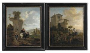 MOMMERS Hendrick 1623-1693,An Italianate landscape with village women travell,Christie's 2007-11-08