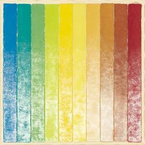 MOMOSE Hisashi 1944,Ten stripes : blue, yellows to copper,1990,Mainichi Auction JP 2023-08-03
