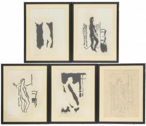 MOMPOU DENCAUSE Josep 1888-1968,SET OF FIVE DRAWINGS,Subarna ES 2019-10-17