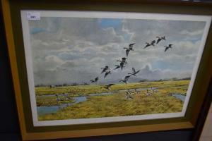 MONAHAN Hugh 1914-1970,Marshland Scene with Geese,Keys GB 2023-02-17