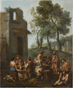 MONALDI Paolo 1720-1799,A landscape with peasants sitting and drinking by ,Sotheby's GB 2024-04-10
