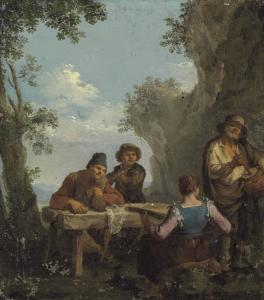 MONALDI Paolo 1720-1799,Four peasants playing music,Christie's GB 2013-06-05
