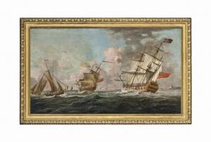 MONAMY Peter 1681-1749,Warships of the Royal Navy heeling in the breeze o,Christie's GB 2014-06-05