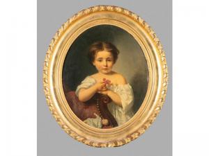 MONCERET Jean Pierre 1813-1888,Petite fille à la poupée,1863,Hôtel des ventes d'Avignon 2019-06-22