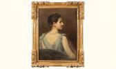 MONCHABLON Alphonse Xavier 1835-1907,portrait de femme vue de profil,De Maigret FR 2005-12-07