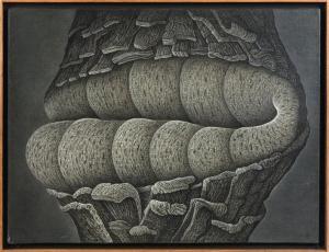 MONCHATRE François 1928,Composition camaieux de gris, Coquille,1976,Art Richelieu FR 2016-01-26