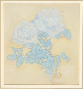 MONDRIAN Piet 1872-1944,Two blue roses on yellow ground (1921),1921,Glerum NL 2007-05-06