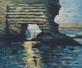 MONET Claude 1840-1926,La Porte d"Amont,Etretat,The Colonel's Auction House US 2010-02-14