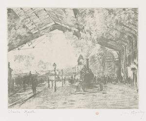 MONET Claude # THORNLEY George W,La Gare Saint-Lazare, Arrivée du Train d,Swann Galleries 2023-03-23